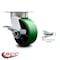 Service Caster 5 Inch Kingpinless Green Poly on Steel Wheel Caster with Brake and Swivel Lock SCC-KP30S520-PUR-GB-SLB-BSL - alternate 2